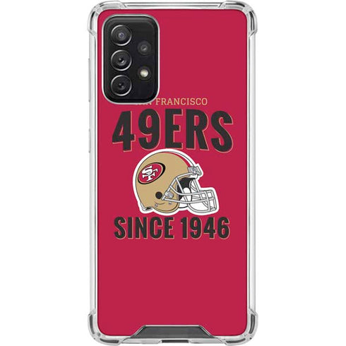 NFL San Francisco 49ers Helmet Galaxy A72 5G Clear Case